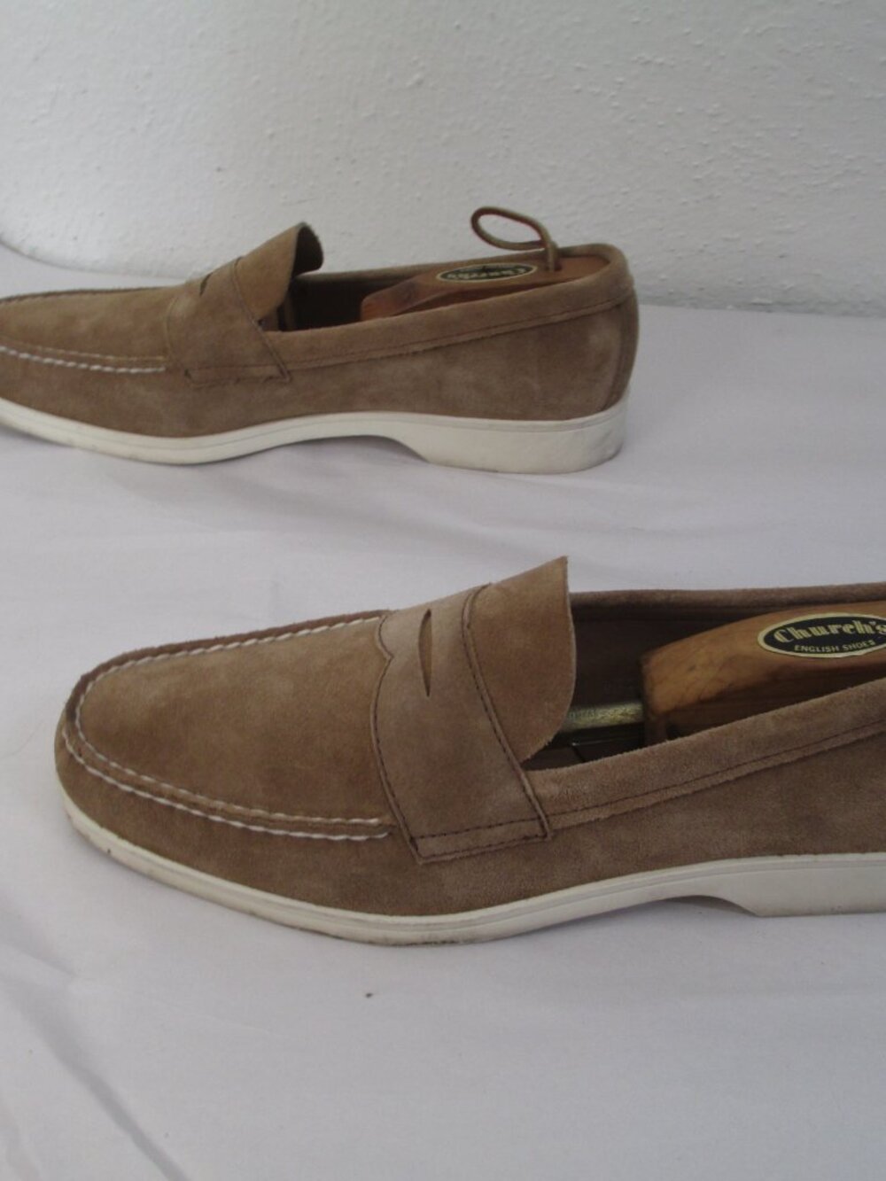 Alden Offshore Mens Suede Loafers One Design Size 9.5 C Tan Boat Shoe Deck Grip - Picture 4 of 9